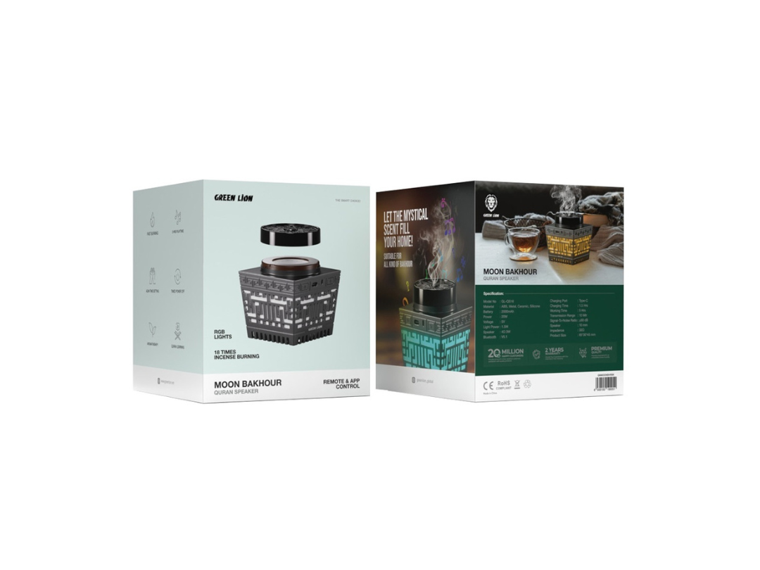 Green Lion Moon Bakhour Quran Speaker Black | Same-Day Delivery Qatar Green Lion Moon Bakhour Quran Speaker Black | Same-Day Delivery Qatar